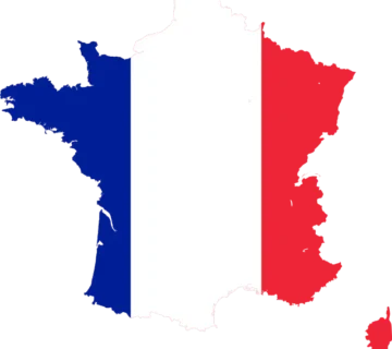 France Flag Map svg 360x320